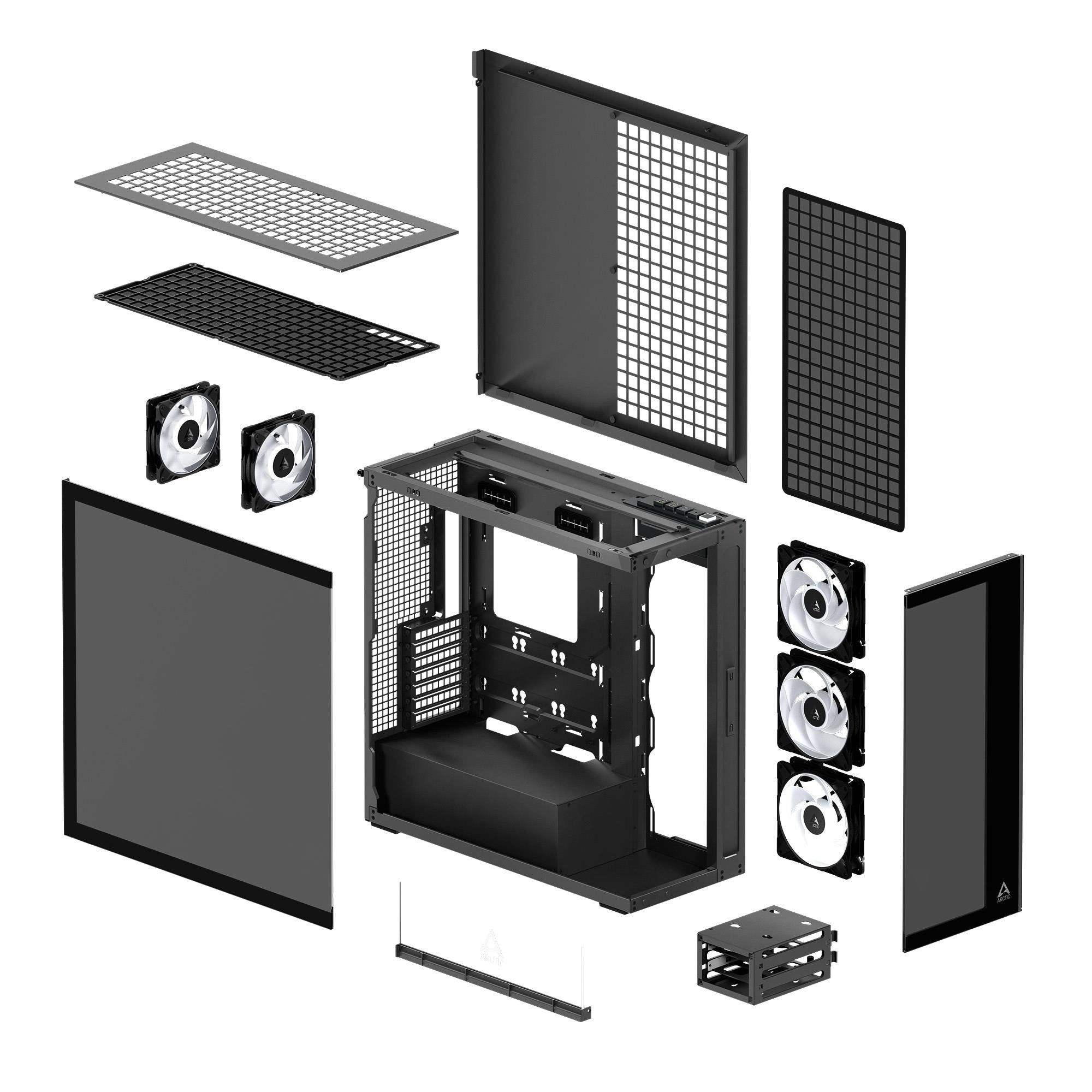 Case ARCTIC EATX Black Midi Tower PC ACPCC00015A