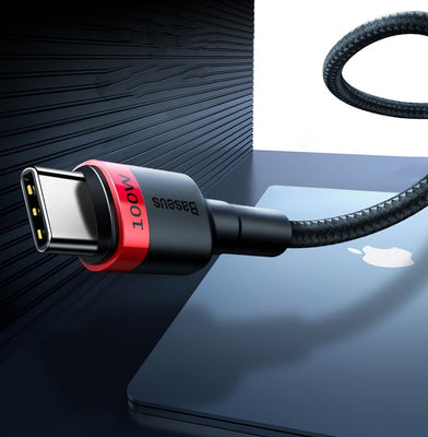 Baseus CATKLF-AL91 USB-C - USB-C PD QC cable 100W 5A 480Mb/s 2m - black and red