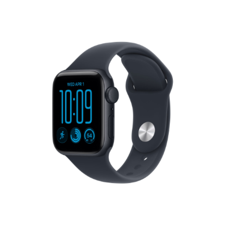 Apple Watch SE 3 GPS 40mm Midnight Aluminium Case with Navy Blue Sport Band - S/M | Apple