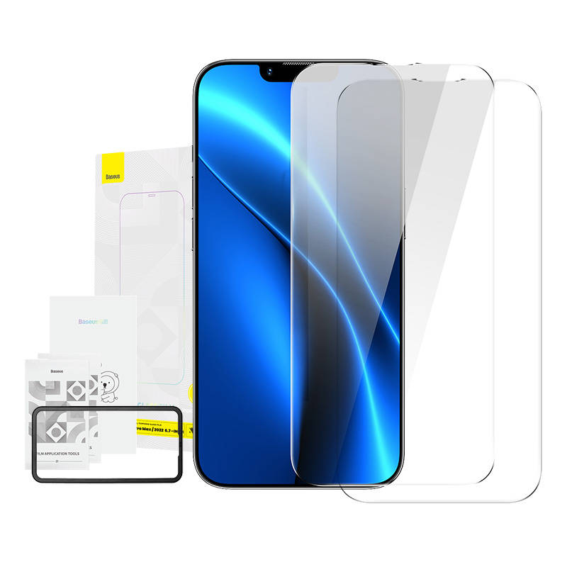 Baseus Crystal Tempered Glass 0.3mm for iPhone 14 Plus/13 Pro Max (2pcs) - Image 1