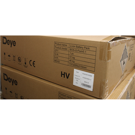 SALE OUT. DEYE ESS HV BOS-G PRO Battery Module 5.12 kWh HV | Deye ESS HV BOS-G PRO Battery Module 5.12 kWh HV | 120 mont