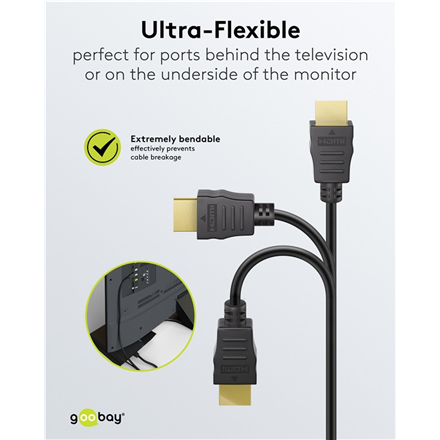Goobay 80103 Soft HDMI High-Speed Cable with Ethernet | Soft | 2 m