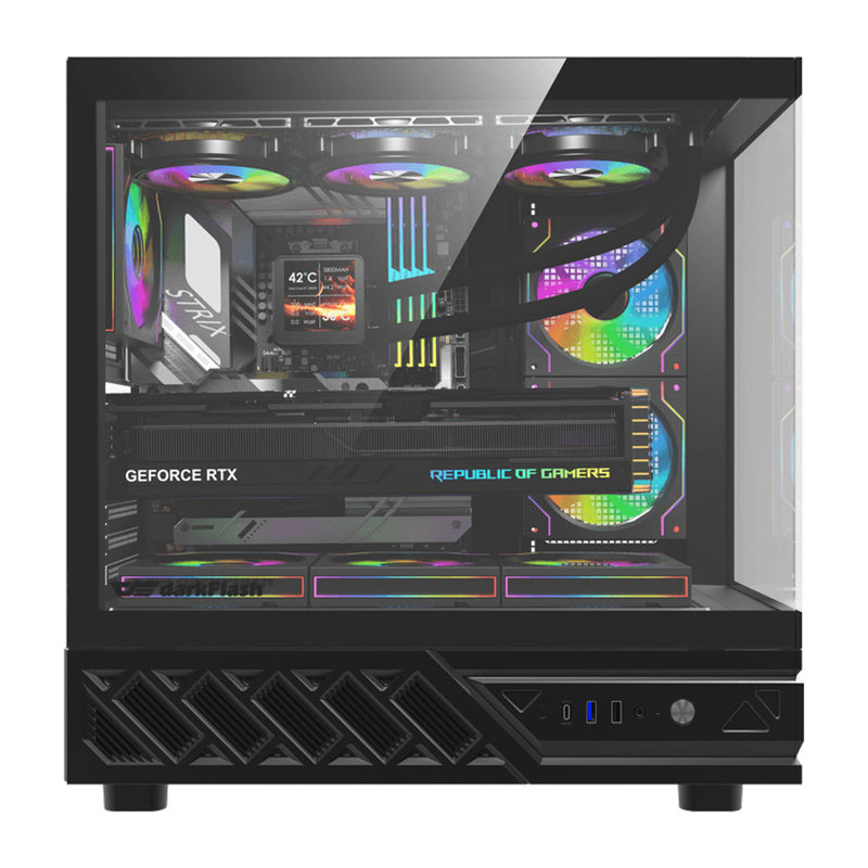 DarkFlash DS950V computer case with display (black) + 6 fans - Product Image 2