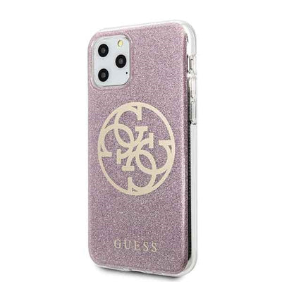Guess GUHCN58PCUGLPI iPhone 11 Pro różowy/pink hard case 4G Circle Glitter