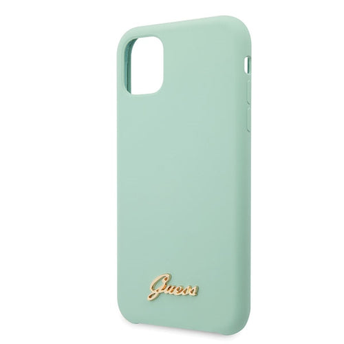Guess GUHCN65LSLMGG iPhone 11 Pro Max green/green hard case Silicone Vintage Gold Logo