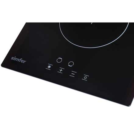 Simfer | Hob | H3.020.DEBSP | Vitroceramic | Number of burners/cooking zones 2 | Touch | Black