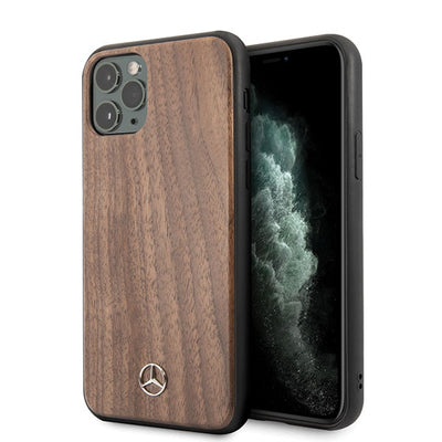 Mercedes Wood Line Walnut Case for iPhone 11 Pro Max - Brown