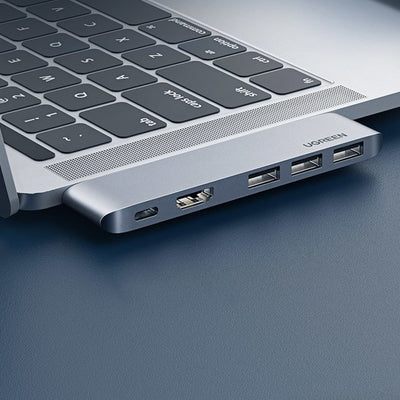 HUB Ugreen 60559 2x USB-C / USB-C PD (Thunderbolt 3, 100W, 4K 60 Hz, 10 Gbps) / HDMI 4K 30 Hz / 3x USB 3.0 for MacBook Pro /
