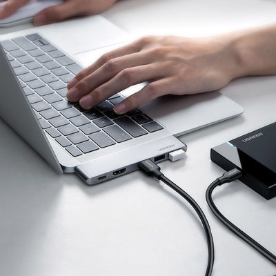 HUB Ugreen 60559 2x USB-C / USB-C PD (Thunderbolt 3, 100W, 4K 60 Hz, 10 Gbps) / HDMI 4K 30 Hz / 3x USB 3.0 for MacBook Pro /