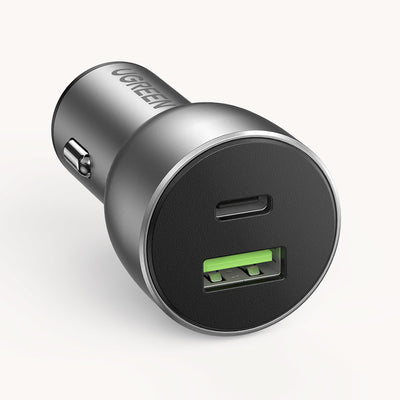 Ugreen Car Charger USB / USB Type C Quick Charge 3.0 Power Delivery 36W 3A Gray (CD213 60980)