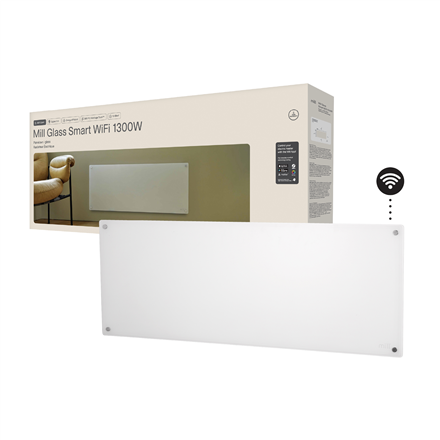 Mill Glass Smart WiFi Panel Heater Gen. 4 | GL1300WIFI4 | Panel Heater | 1300 W | Suitable for rooms up to 15-19 m² | Wh