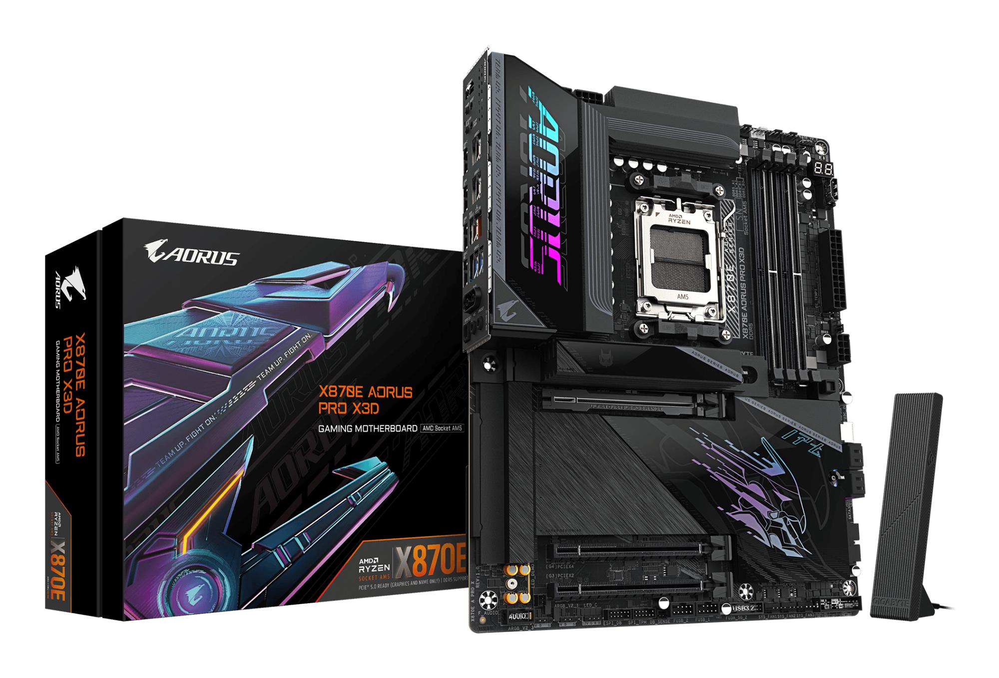 Mainboard GIGABYTE AMD X870E Socket AM5 ATX RAM DDR5-SDRAM 4xSlots Wi-Fi Yes Bluetooth Yes 4xNumber of M.2 (M) slots X870EAPROX