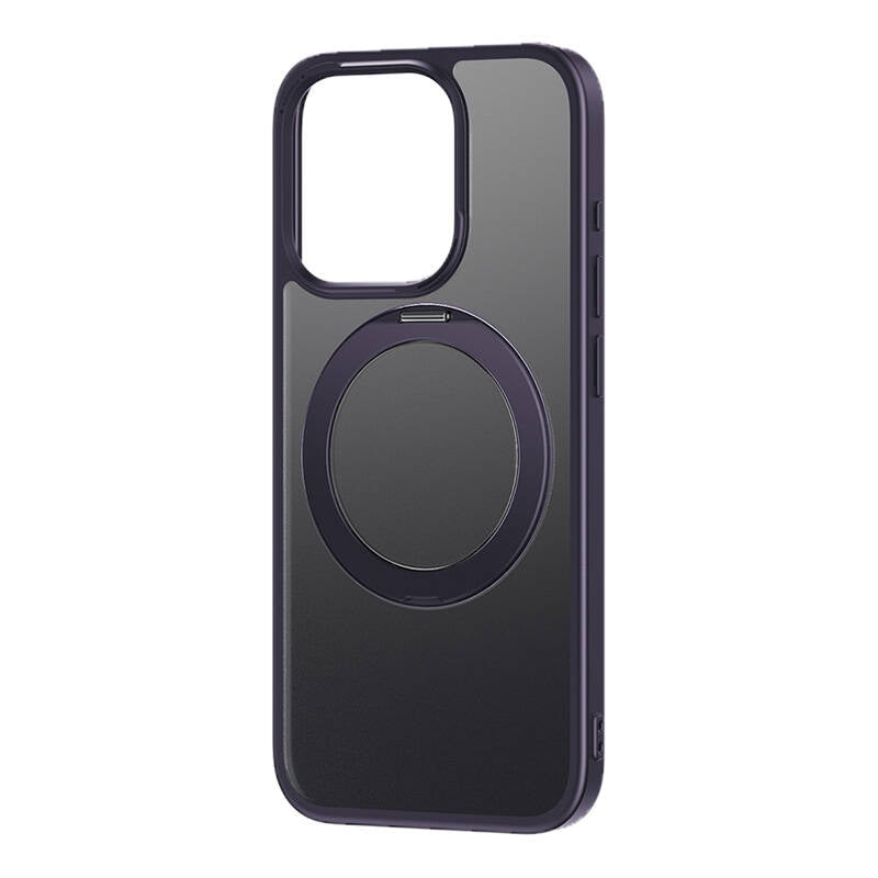 Phone Case with Stand Baseus SkyRing 360° for iP 14 Pro +tempered-glass and cleaning kit (purple) - Image 1