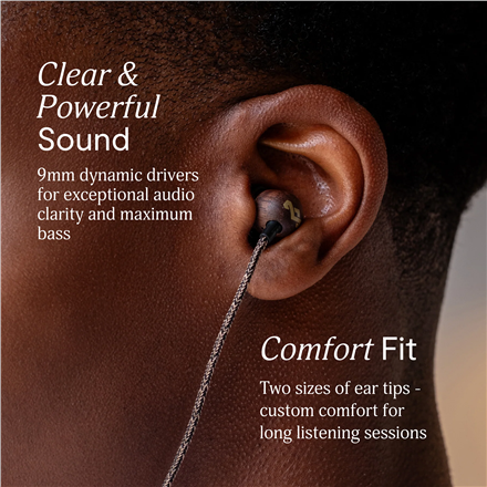 Marley Wired Earbuds | Smile Jamaica | Built-in microphone | USB Type-C | Brass