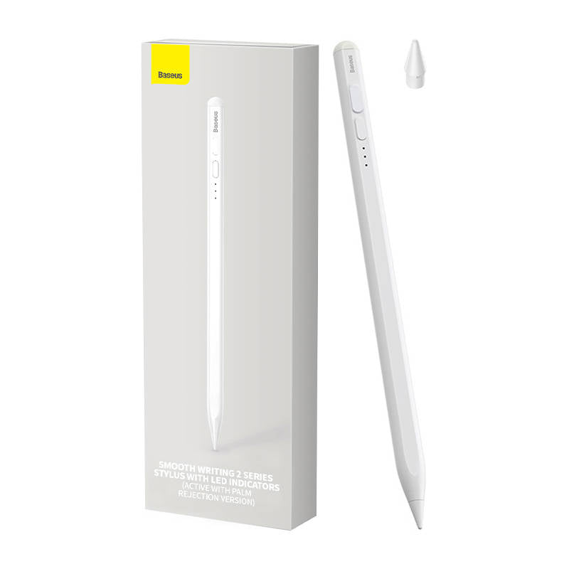 Smooth Writing Stylus with LED Indicators (Active) White - Image 1