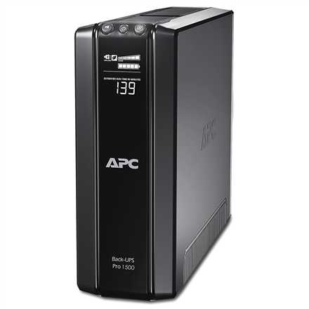 Schneider Electric APC Back-UPS Pro, Tower, 10x IEC C13 outlets, AVR, LCD, user-replaceable battery | BR1500GI | 1500 VA