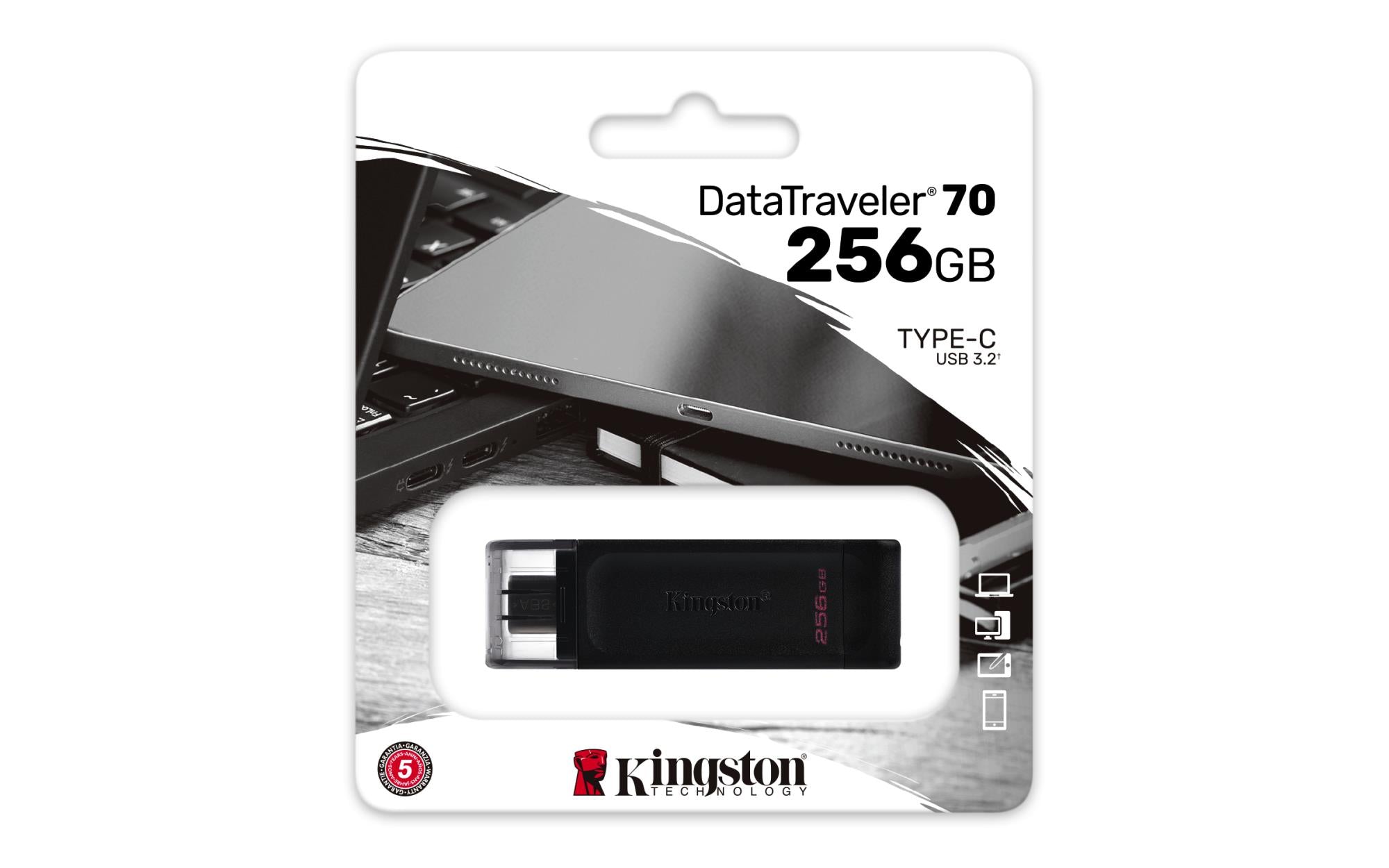 MEMORY DRIVE FLASH USB-C 256GB/DT70/256GB KINGSTON