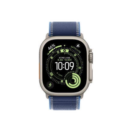 Apple 49mm Blue/Bright Blue Trail Loop - M/L - Natural Titanium Finish | Apple