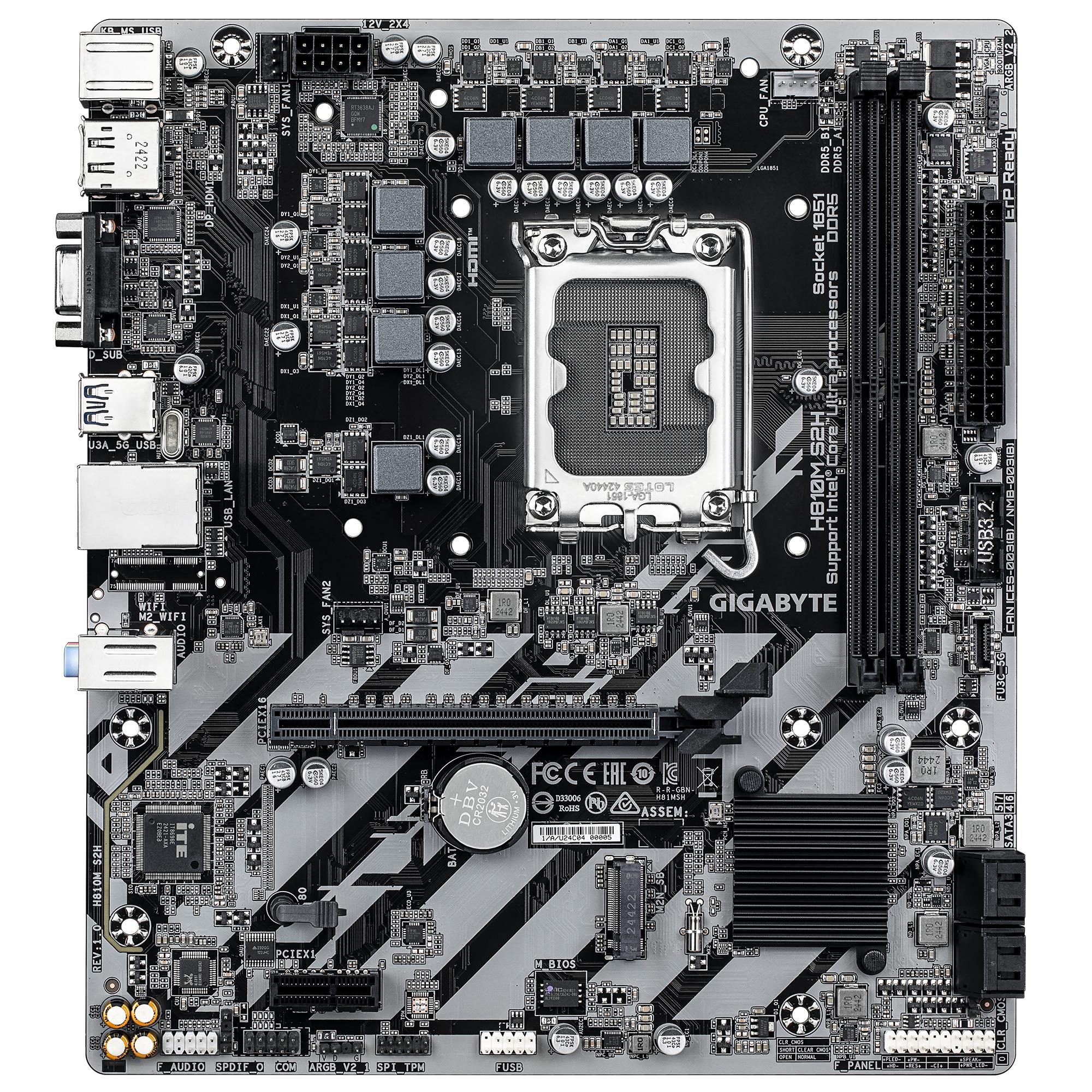 Mainboard GIGABYTE LGA1851 Micro-ATX Memory DDR5 Memory slots 2 H810MS2H