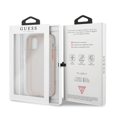 Guess GUHCN65PCGLPI iPhone 11 Pro Max pink/pink hard case Glitter