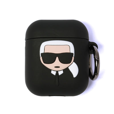 Karl Lagerfeld Silicone Ikonik Case for AirPods 1/2 - Black