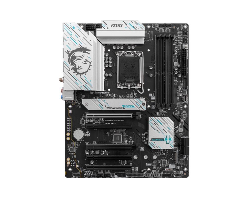 Mainboard MSI Intel B760 Express LGA1700 ATX Memory DDR4 Memory slots 4 5xPCI-Express 5.0 16x 2xM.2 1xHDMI 1xDisplayPort 4xUSB 2.0 2xUSB 3.2 1xUSB-C 1xPS/2 1xOptical S/PDIF 1xRJ45 5xAudio port B760GAMPLUSWIFIDDR4