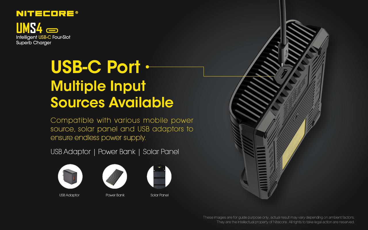 BATTERY CHARGER 4-SLOT/UMS4 NITECORE