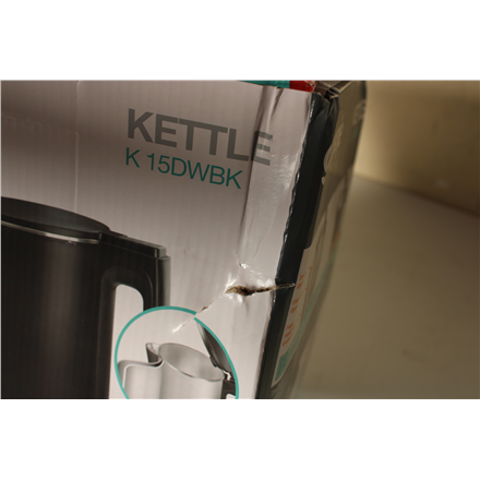 SALE OUT. Gorenje K15DWBK Kettle, Electric, Capacity 1.5 L, Power 2200 W, Stainless Steel, Black | SALE OUT. Gorenje | K