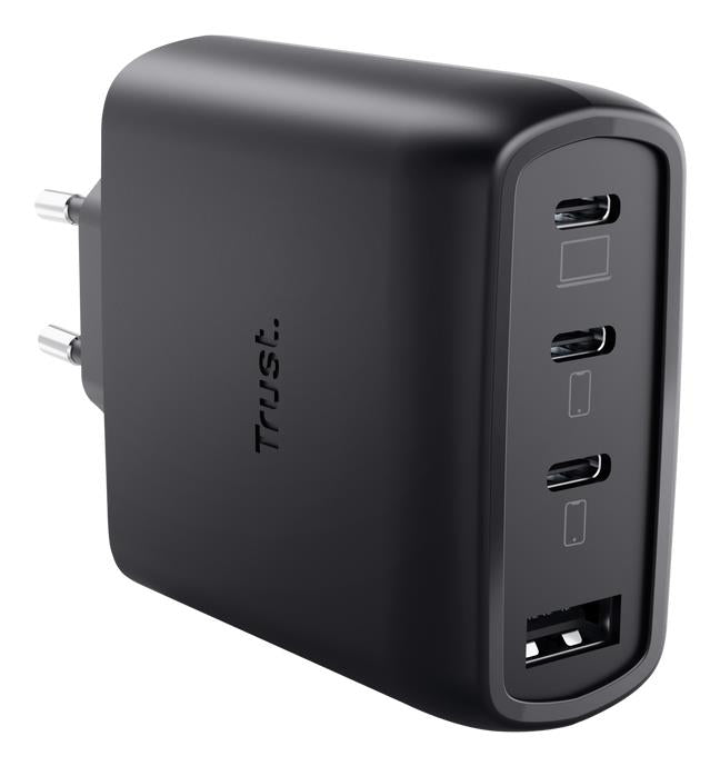 MOBILE CHARGER WALL MAXO 65W/4-PORT GAN BLACK 26067 TRUST