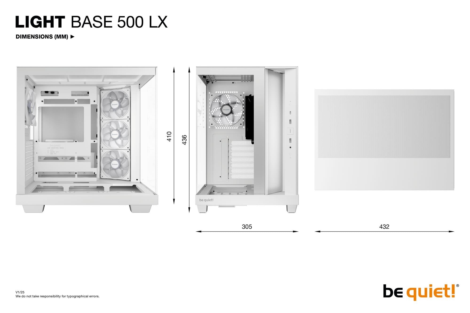 Case BE QUIET ATX/micro ATX/Mini-ITX White Midi Tower PC BGW86