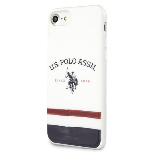 US Polo USHCI8PCSTRB iPhone 7/8/SE 2020 / SE 2022 biały/white Tricolor Pattern Collection — U.S. Polo Assn.