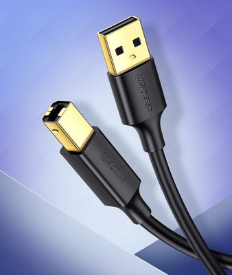 Ugreen USB Type B printer cable (male) - USB 2.0 (male) 480 Mbps 1.5 m black (US135 10350)