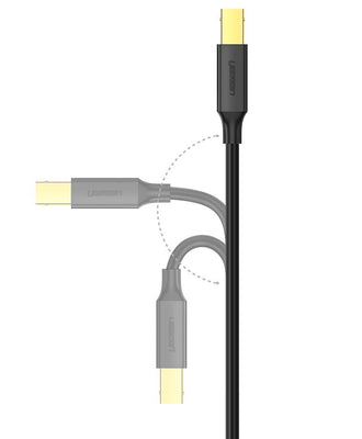 Ugreen USB Type B printer cable (male) - USB 2.0 (male) 480 Mbps 1.5 m black (US135 10350)