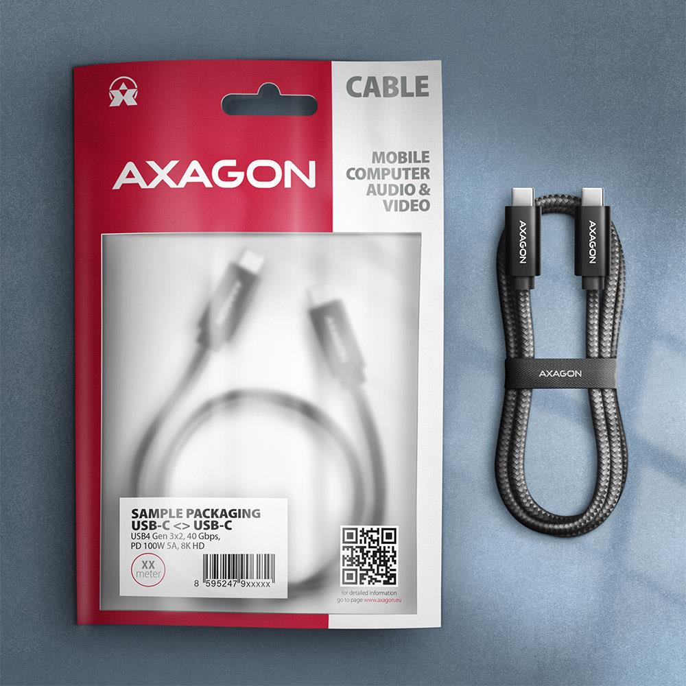 CABLE USB-C TO USB-C 1M 100W/8K BLACK BUCM432-CM10AB AXAGON