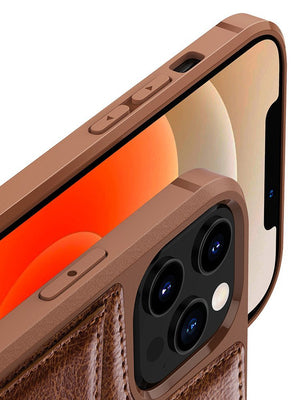 Nillkin Aoge Leather Case Flexible Armored Genuine Leather Case with Pocket for iPhone 12 Mini Black