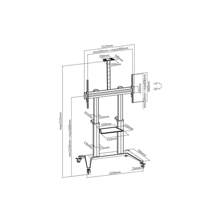 Digitus | Other | 70-120 " | Maximum weight (capacity) 140 kg | Black