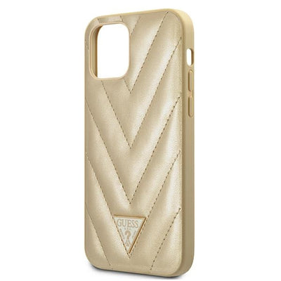 Guess GUHCP12SPUVQTMLBE iPhone 12 mini 5.4" gold/gold hardcase V-Quilted Collection