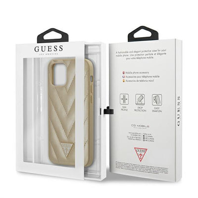 Guess GUHCP12SPUVQTMLBE iPhone 12 mini 5.4" gold/gold hardcase V-Quilted Collection