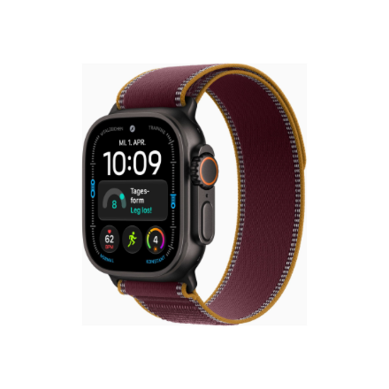 Apple Watch Ultra 4 GPS + Cellular 49mm Black Titanium Case with Burgundy Trail Loop - M/L | Apple