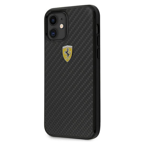 Ferrari FERCAHCP12SBK iPhone 12 mini 5.4" black/black hardcase On Track Real Carbon