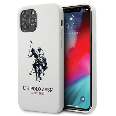 US Polo USHCP12MSLHRWH iPhone 12/12 Pro 6,1" biały/white Silicone Collection — U.S. Polo Assn.