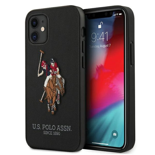 US Polo USHCP12SPUGFLBK iPhone 12 mini 5,4" czarny/black Polo Embroidery Collection — U.S. Polo Assn.