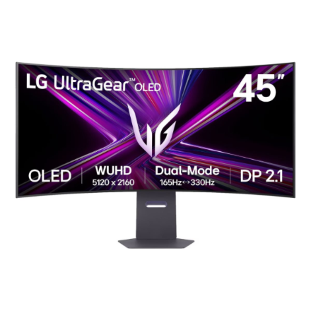 LG 45GX950A-B UltraGear™ 45" OLED WUHD Curved 5120x2160/21:9/0.03ms/275cd/m2/DisplayPort HDMI Headphone Out | LG
