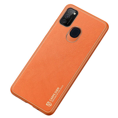 Dux Ducis Yolo elegant case made of soft TPU and PU leather for Samsung Galaxy M30s orange