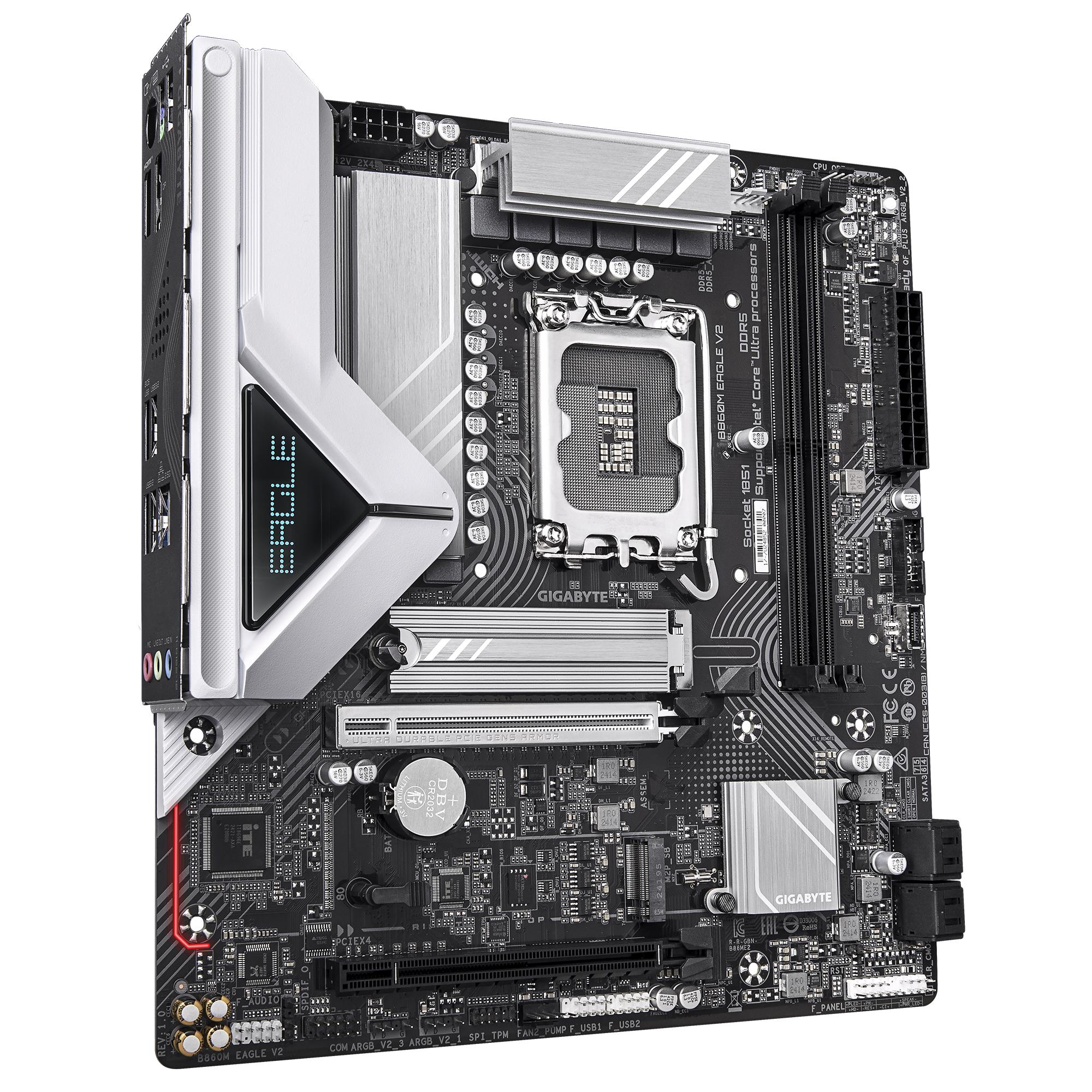 Mainboard GIGABYTE Intel B860 Express LGA1851 Micro-ATX Memory DDR5 Memory slots 2 B860MEAGLEV2