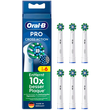 Oral-B Pro Cross Action Replaceable Toothbrush Heads, 6-pack, White
