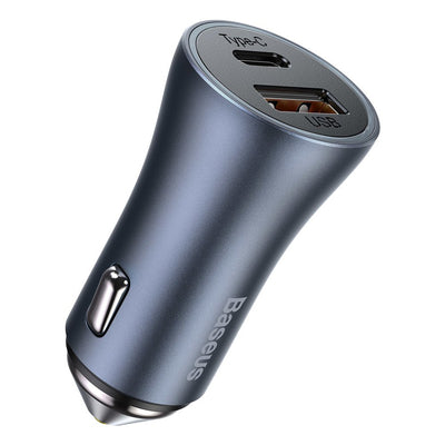 Baseus Golden Contactor Pro fast car charger USB Type C / USB 40 W Power Delivery 3.0 Quick Charge 4 + SCP FCP AFC gray (CCJD
