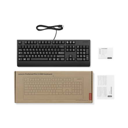 Lenovo Preferred Pro II USB Keyboard-US Euro | Keyboard | Wired | US Euro | Black