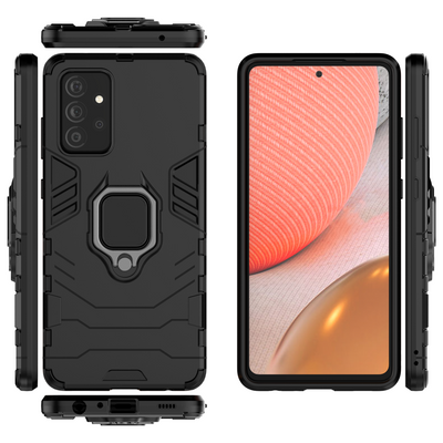 Ring Armor Case Kickstand Tough Rugged Cover for Samsung Galaxy A72 4G black — Hurtel