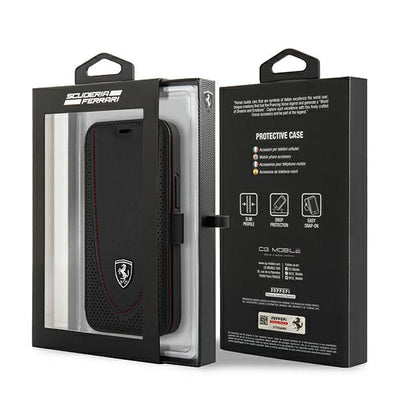 Ferrari FEOGOFLBKP12SBK iPhone 12 mini 5.4" black/black book Off Track Perforated